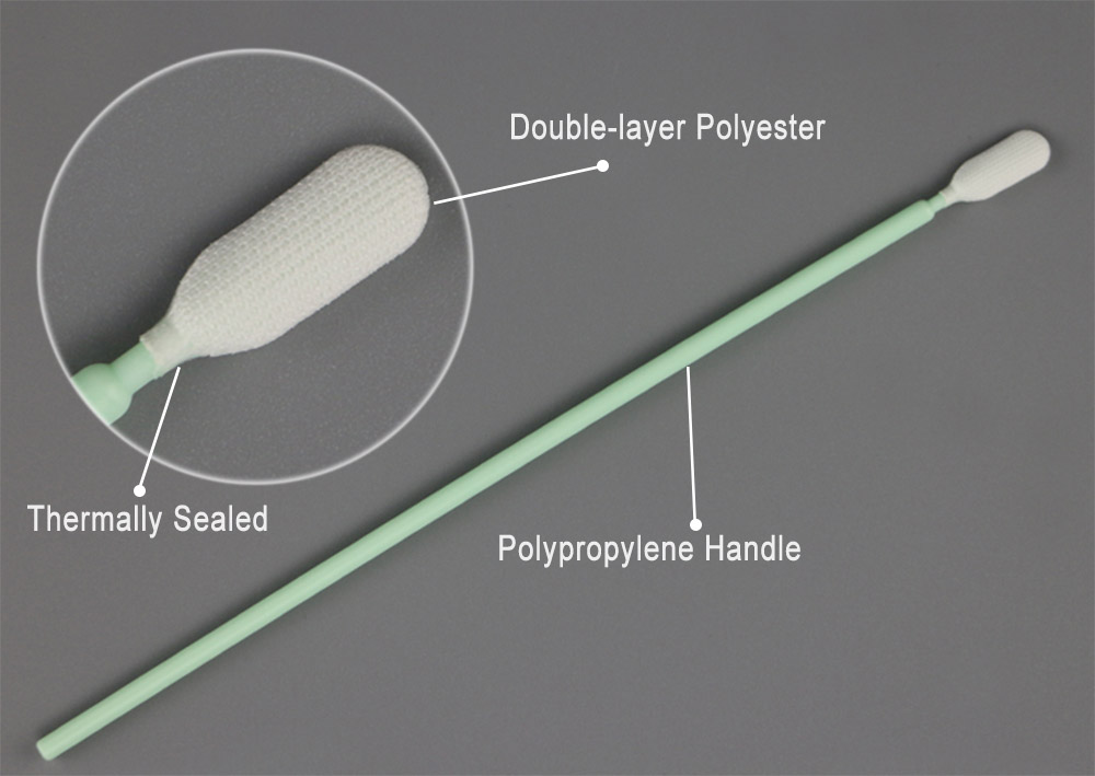 Disposable Long PP Handle Clean Room Polyester Swabs 