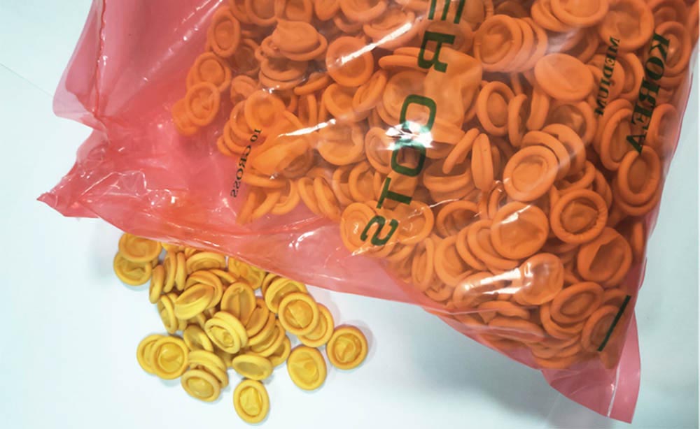 Disposable Orange Yellow Anti-slip Latex Industrial Finger Cots